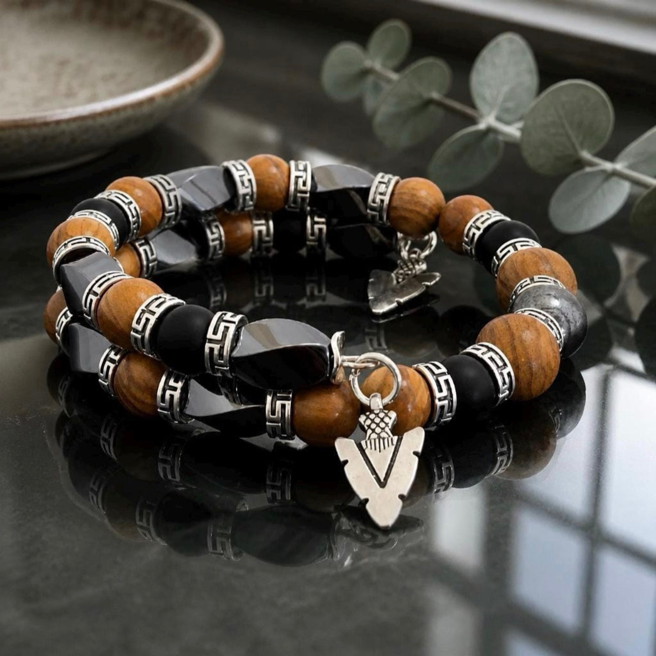 Men's Bangle Bracelet, Unisex Bracelet, Picture Jasper Jewelry