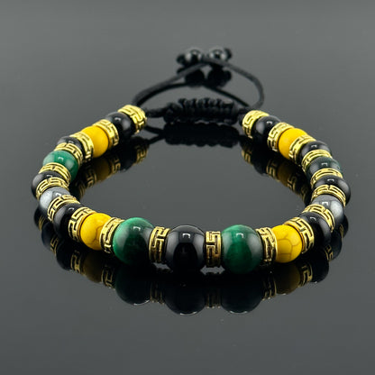Adjustable Braided Jamaican Flag Color Bracelet for Men Women