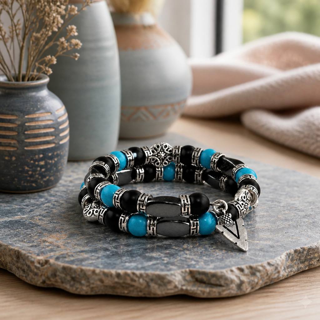 Southwestern Bracelet, Men's Bangle Bracelet, Men's Turquoise Bracelet