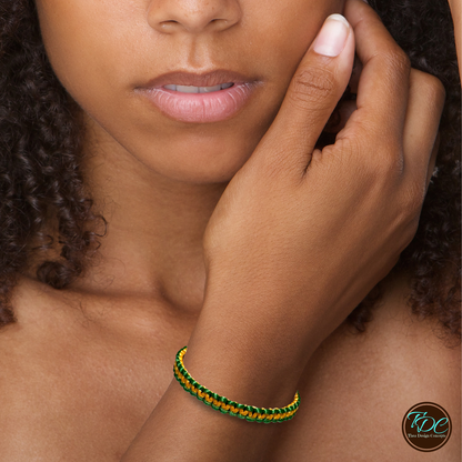 Braided Jamaican Flag Color Wrap Adjustable Bracelet for Men Women