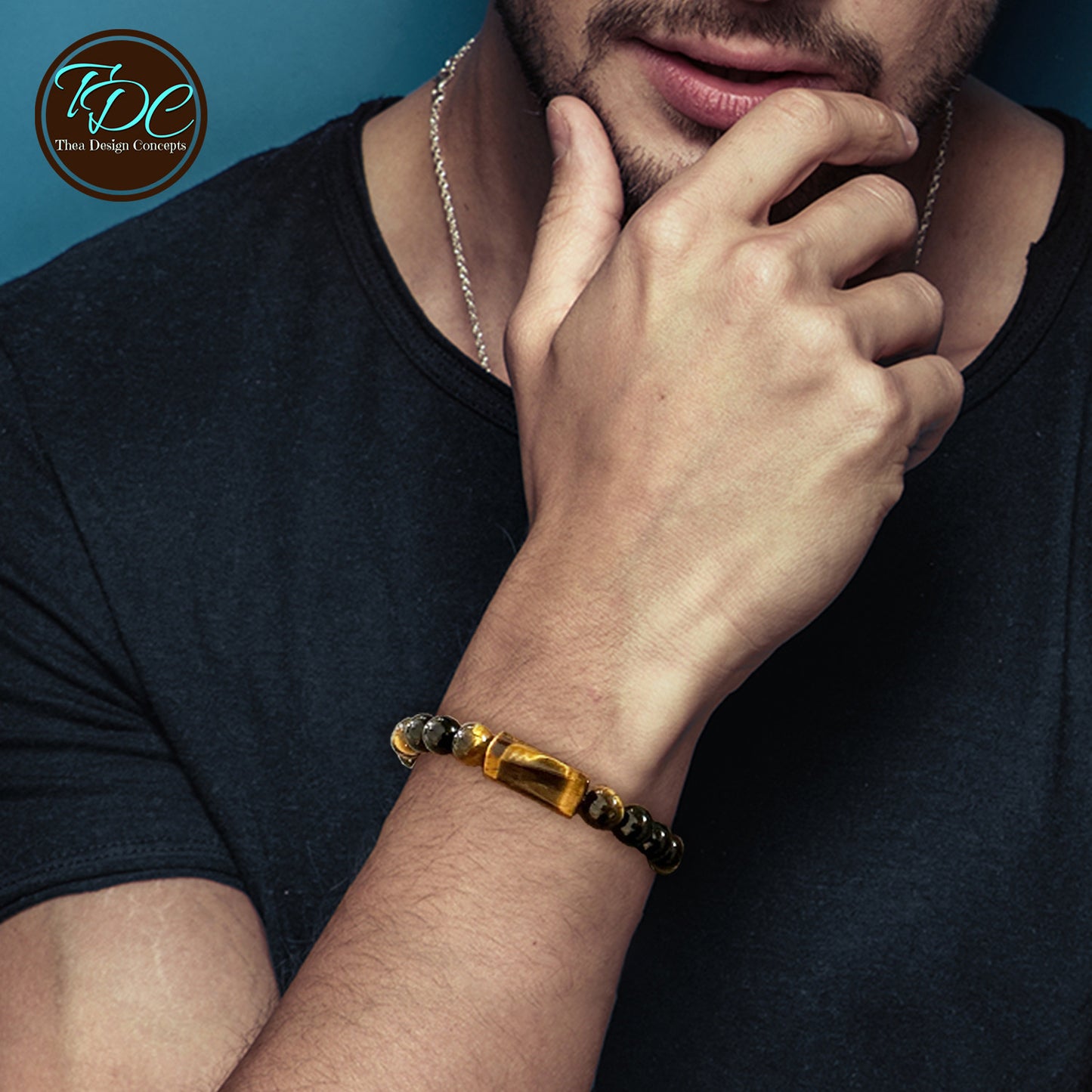 Triple Protection Bracelet | Black Obsidian Hematite Tigers Eye Beaded Bracelet