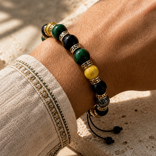 Adjustable Braided Jamaican Flag Color Bracelet for Men Women