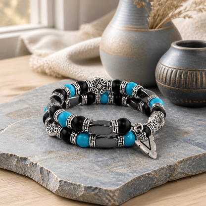 Southwestern Bracelet, Men's Bangle Bracelet, Men's Turquoise Bracelet