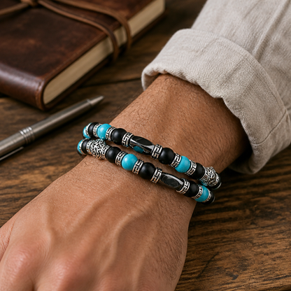 Southwestern Bracelet, Men's Bangle Bracelet, Men's Turquoise Bracelet