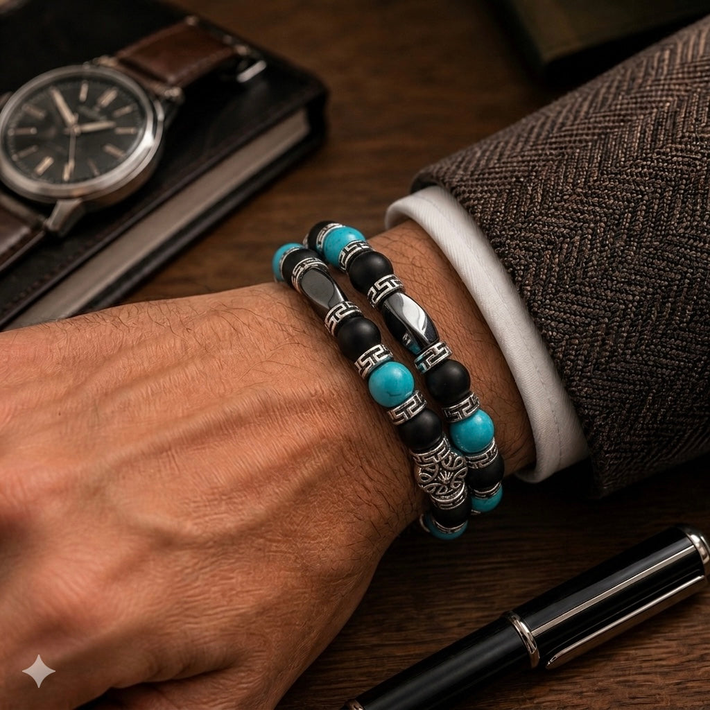 Southwestern Bracelet, Men's Bangle Bracelet, Men's Turquoise Bracelet