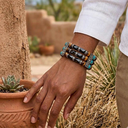 Yellow Tigers Eye Bracelet,Cuff Bracelet for Men Women, Turquoise Bracelet