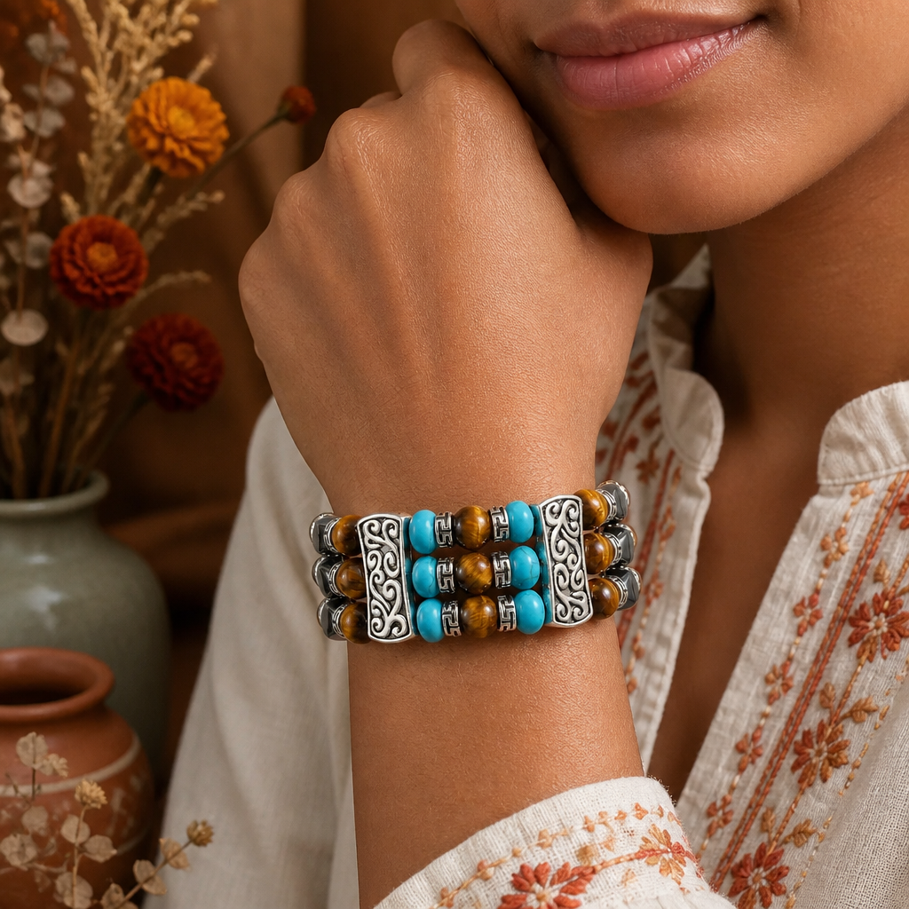 Southwestern Cuff Bracelets for Men Women