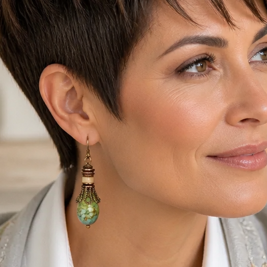 Bohemian Dangle Earrings, Turquoise Earrings, Jewelry Gift Ideas