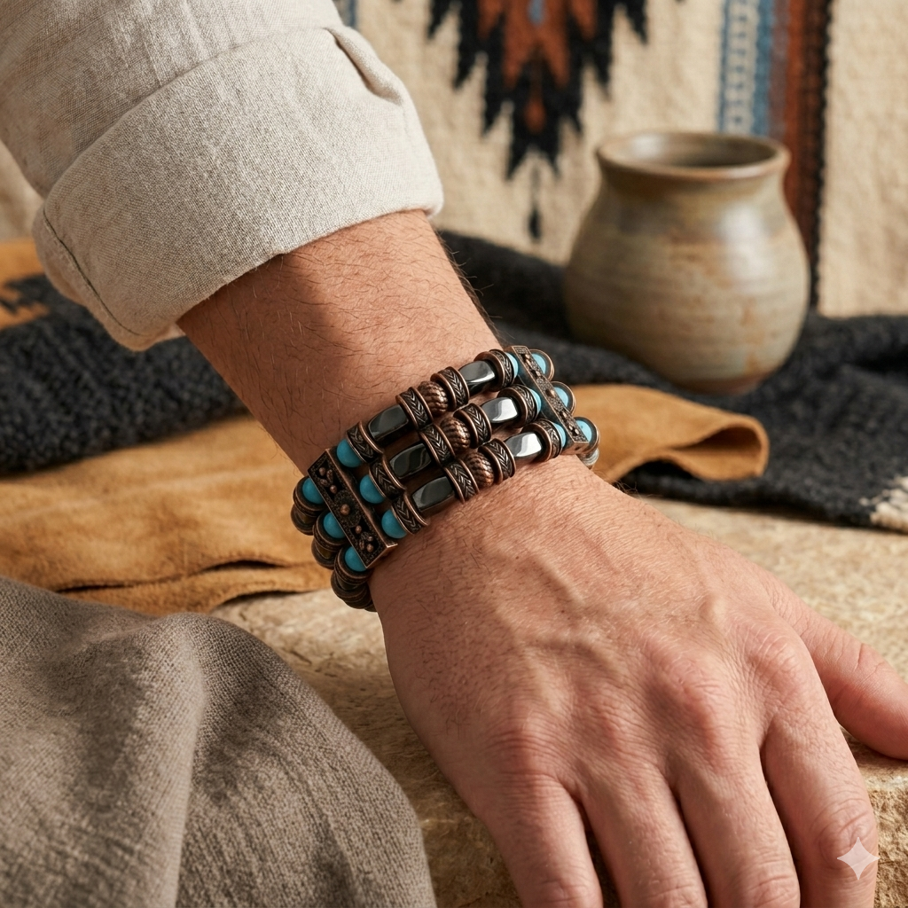 Beaded Cuff Bracelets for Men Women