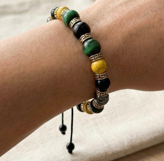 Adjustable Braided Jamaican Flag Color Bracelet for Men Women