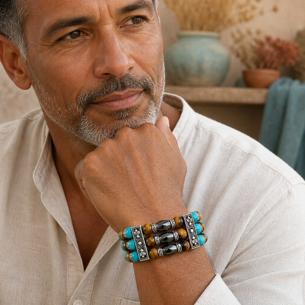 Yellow Tigers Eye Bracelet,Cuff Bracelet for Men Women, Turquoise Bracelet