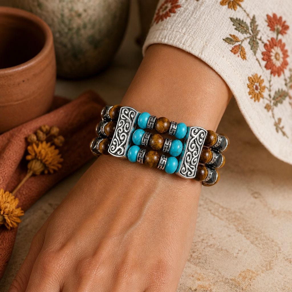 Southwestern Cuff Bracelets for Men Women