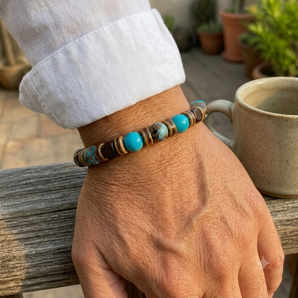 Beaded Stretch Bracelet for Men