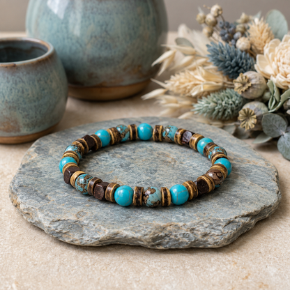 Beaded Stretch Bracelet for Men