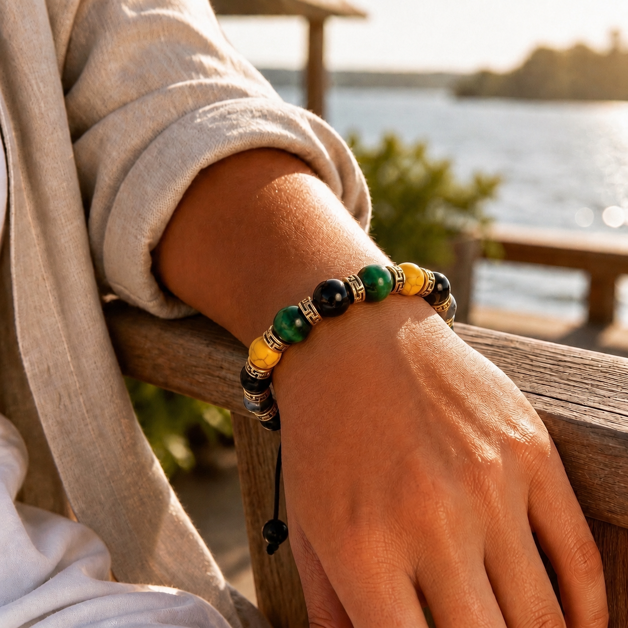 Adjustable Braided Jamaican Flag Color Bracelet for Men Women