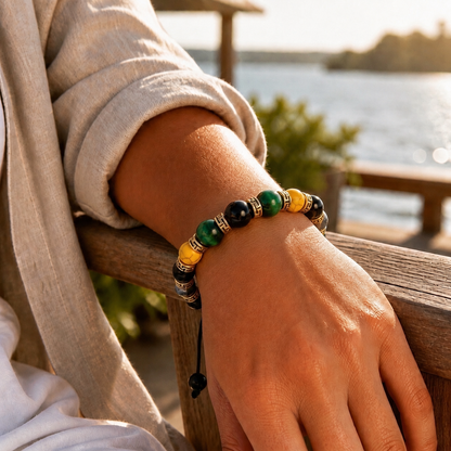Adjustable Braided Jamaican Flag Color Bracelet for Men Women