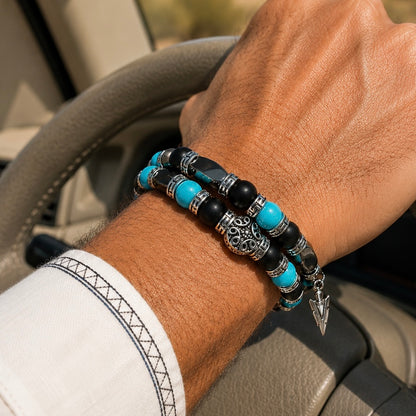 Southwestern Bracelet, Men's Bangle Bracelet, Men's Turquoise Bracelet