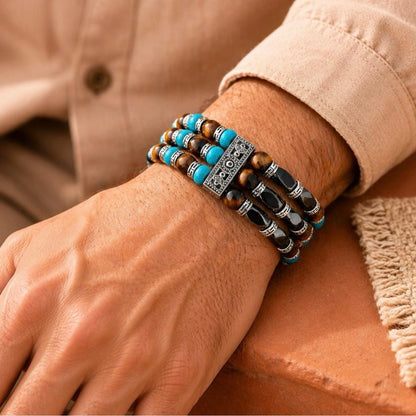Yellow Tigers Eye Bracelet,Cuff Bracelet for Men Women, Turquoise Bracelet