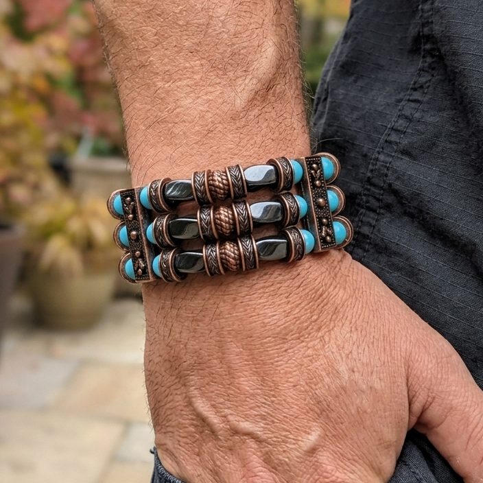 Beaded Cuff Bracelets for Men Women