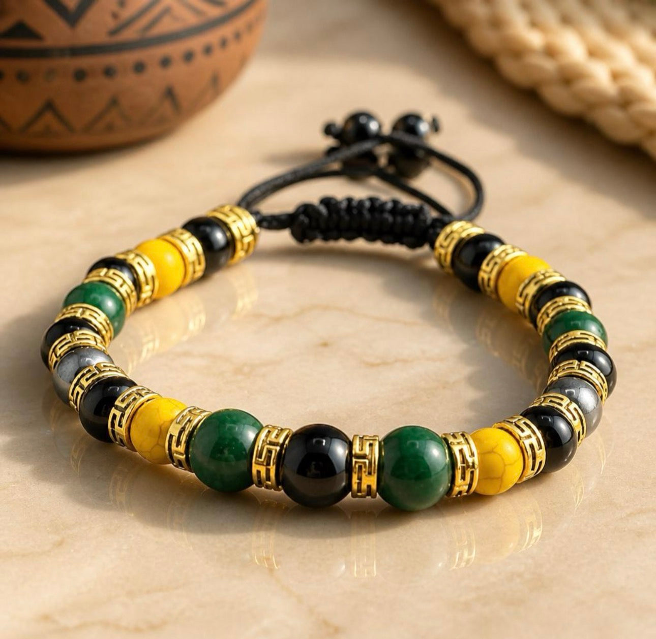 Adjustable Braided Jamaican Flag Color Bracelet for Men Women