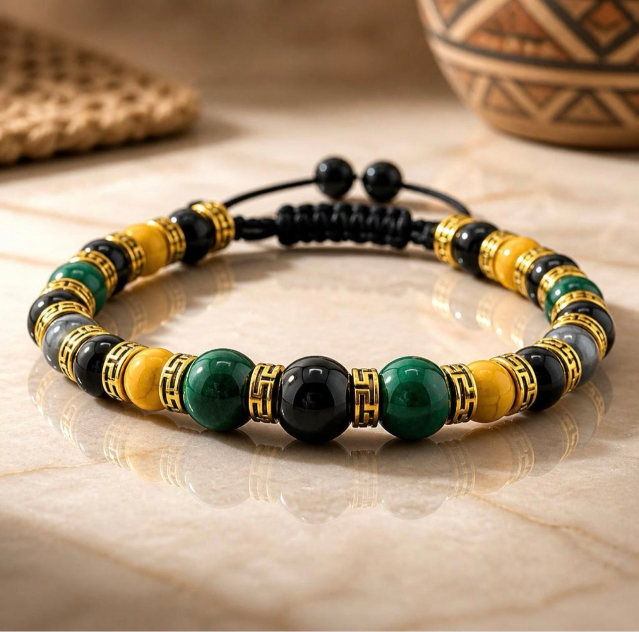 Adjustable Braided Jamaican Flag Color Bracelet for Men Women