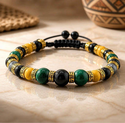 Adjustable Braided Jamaican Flag Color Bracelet for Men Women