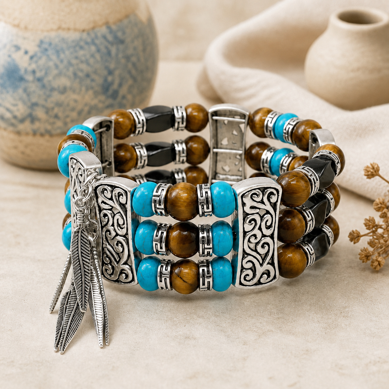 Southwestern Cuff Bracelets for Men Women
