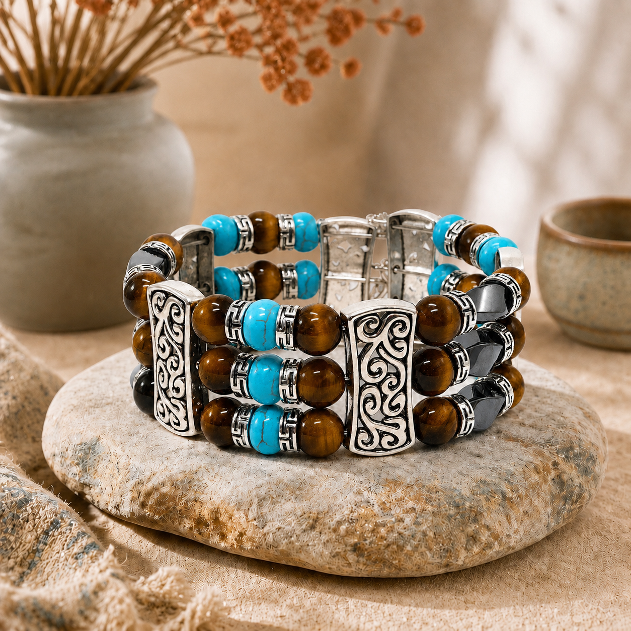 Southwestern Cuff Bracelets for Men Women