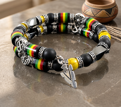 Jamaican Inspired Beaded Bracelet
