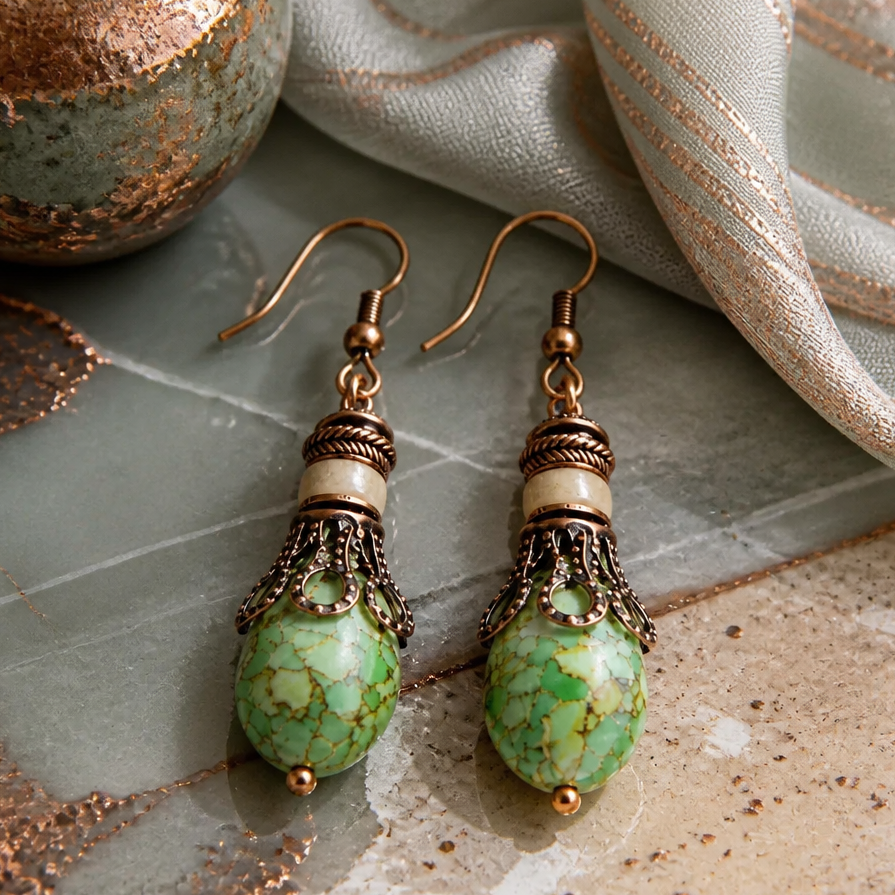 Bohemian Dangle Earrings, Turquoise Earrings, Jewelry Gift Ideas