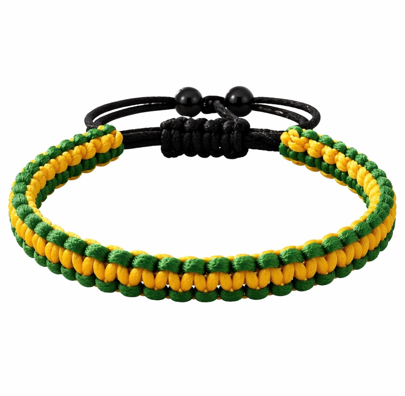 Braided Jamaican Flag Color Wrap Adjustable Bracelet for Men Women
