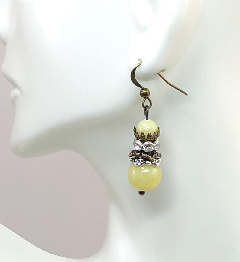 Jade Earrings, Bohemian Dangle Earrings, Jade Jewelry, Gift Ideas for Her