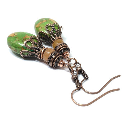 Bohemian Dangle Earrings, Turquoise Earrings, Jewelry Gift Ideas