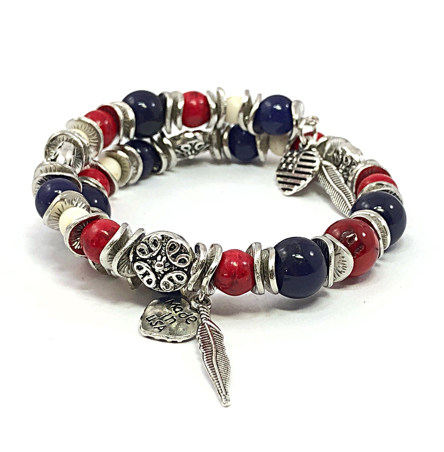 Patriotic Bracelet, Independence Day, Red White & Blue Bracelet, 4th of July Bracelet