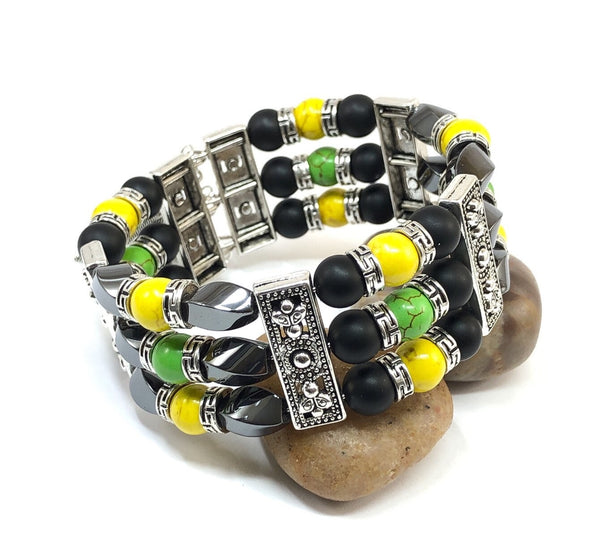 Jamaican Inspired Cuff Bracelet for Men and Women